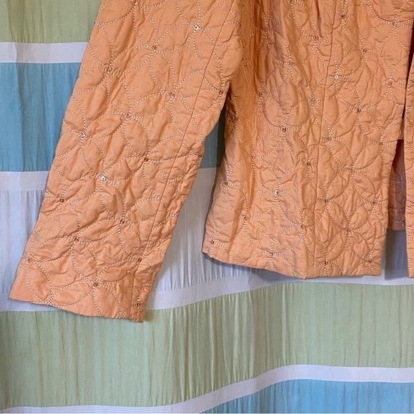 Sigrid Olsen Quilted Jacket Pink Peach Sz Small Petite - Picture 3 of 9
